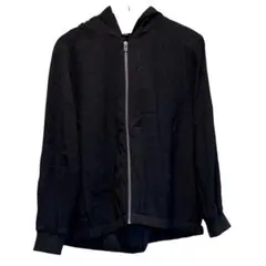 レディース　パーカー　フルジップパーカー　フード付き　長袖　ダークネイビー　L