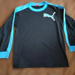 Puma 長袖カットソー 黒/水色　130cm
