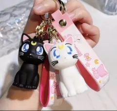 美少女戦士セーラームーン　ルナ　アルテミス　ラバーキーホルダー　2個セット