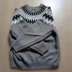 ☆★GU ノルディック柄グレーセーター M★☆