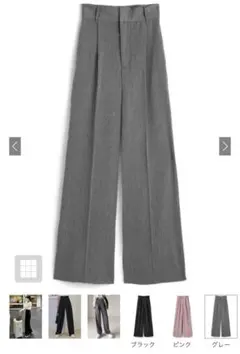 センタープレスワイドタックロングパンツ［gm615］