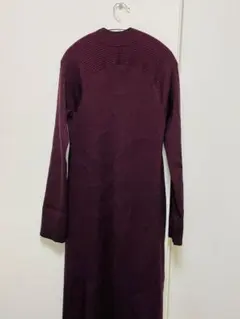 DES PRÉS バーガンディ 長袖ニットワンピ