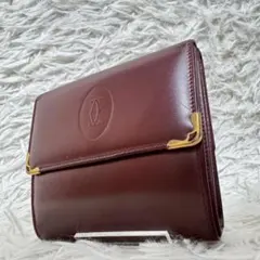 美品✨Cartier 折り財布 マストライン ボルドーのサムネイル