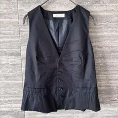 フレームワーク 無地 ベスト Vネック 黒 綿 オフィス 美品 ジレのサムネイル