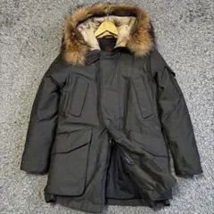 【美品】ダブルスタンダード ファー付 撥水ダウンコート 44 大きいサイズ