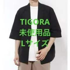 TIGORA ティゴラ　メンズ　半袖テーラードジャケット　Lサイズ　ブラックのサムネイル