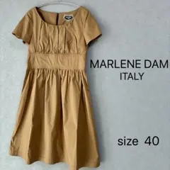 新品タグ付MARLENE DAM ITALYワンピース　ベージュ　サイズ40 綿のサムネイル