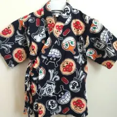 【美品】アンパンマン 子供用甚平 上下セット 100cm ネイビー