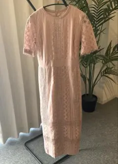 ラグナムーン　ジオメトリック　レースワンピース　サイズS