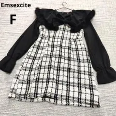 Emsexcite エムズエキサイト ワンピース ファー ツイード ケープ Fのサムネイル