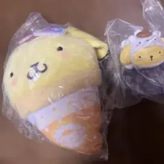 ガチャ ポムポムプリン 2点セット クレープおくるみマスコット＋南極フィギュア