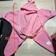 Tuppence&Crumbleフリース フード付きおくるみ ピンク