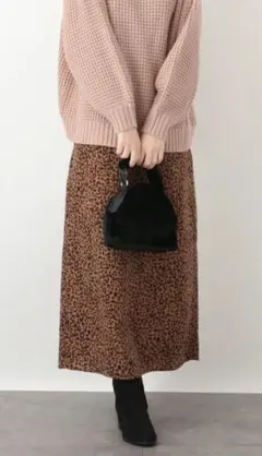 earth music&ecology☆SLWレオパード柄スリット入りスカート☆