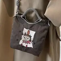 ムーミンリトルミーバッグ刺繍 ショルダーバッグ　新品　カーキ　2WAY 人気