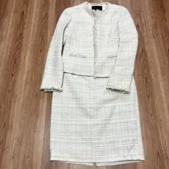 【UNITED ARROWS】ノーカラー ラメツイード　スーツ