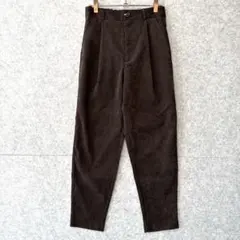 【美品】 GU ジーユー コーデュロイ パンツ タック テーパード ブラウン S