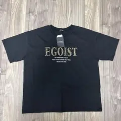 EGOIST レオパードロゴ プリントTシャツ ブラック M