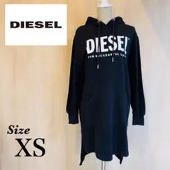 DIESEL　ディーゼル　ロゴパーカースウェットワンピース　ブラック　XS
