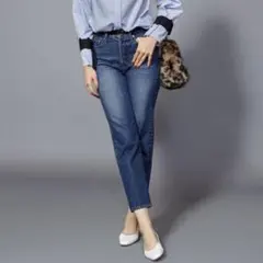 BEAUTY&YOUTH スリム ストレート デニムパンツ コバルトブルー Ｓのサムネイル
