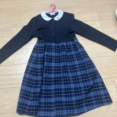 フォーマルワンピース ネイビー チェック 130cm