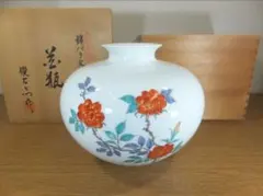 奥川俊右衛門　作　有田焼　花瓶　錦岩花鳥文⭐︎ 奥川俊右衛門 作 有田焼 花瓶 錦岩花鳥文⭐︎ 【公式通販】