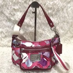 新品同様✨コーチ　ポピー　 2wayショルダーバッグ マルチカラー 総柄