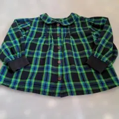 ラグマートの緑・青・黒 チェック柄 長袖シャツ