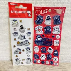 [正規品]スヌーピー オラフ ぷくぷくシール キラキラシール 2点おまとめ