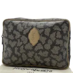 美品✨希少 イヴ・サンローラン クラッチバッグ PVC×レザー ジラフ 総柄