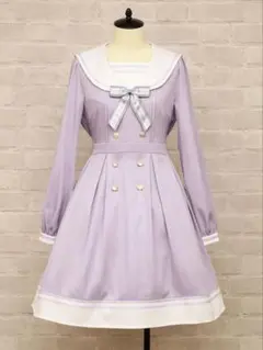 【新品】Message Ribbonセーラーワンピース(ラベンダー)