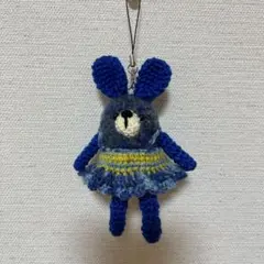 ハンドメイド編み物あみぐるみうさぎ天使チャームウィッシュコア平成
