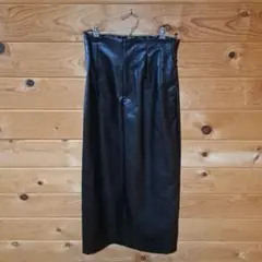 ブラック 合成皮革 フェイクレザータイトスカート