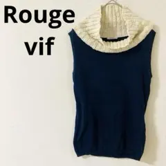 Rouge vif ノースリーブニット ハイネック　ボタン付　綿混　カシミヤ混のサムネイル