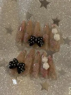 ネイルチップ ウィッシュコア ガーリー 薔薇