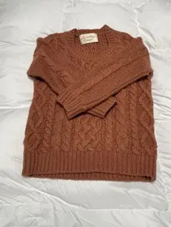 Another Edition オレンジケーブルニット