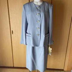 【未使用タグ付き】昭和レトロ セットアップスーツ ブルー ゴールドボタン 上品