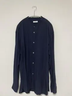 Beauty&youth  ドレープリネン ワイドフォルム バンドカラー シャツ