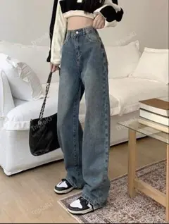 ハイウエスト デニムパンツ JP-M SHEIN