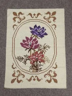 花の刺繍 クロスステッチ作品