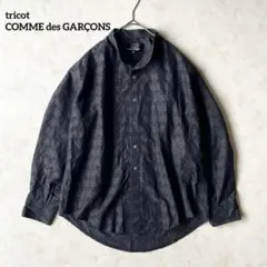 AD2020✨トリココムデギャルソン 総レース長袖ブラウス ブラック Mコットンのサムネイル