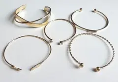 バングル　ブレスレット　5点セット　金色　ゴールドカラー　腕輪