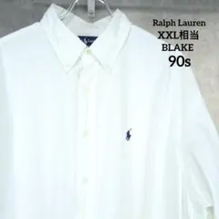 68 USA古着 90s ラルフローレン ホワイト XXL相当 BLAKE
