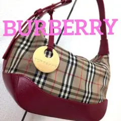 eb16 BURBERRY ワンショルダーバッグ ノバチェック 赤