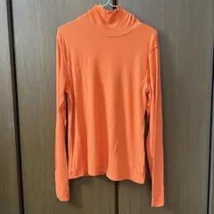GU オレンジ タートルネック リブニット XL