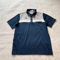 ルコックスポルティフ ポロシャツ 半袖 ネイビー メンズ スポーツ L 【美品】のサムネイル