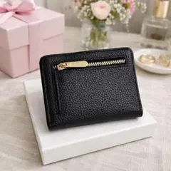 薄型❣️ミニ財布 本革 二つ折り 小銭入れ コンパクト スキミング防止