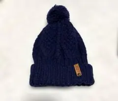 LDS　ボンボン付きニット帽　ネイビー　紺　平成