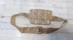 ヘビ柄 ベージュ ボディバッグ