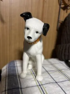 ビクター犬　Victor ニッパー犬　陶器製　犬の置物 白黒