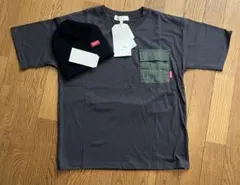 新品カーキLOGOSTシャツ ニット帽2点セット